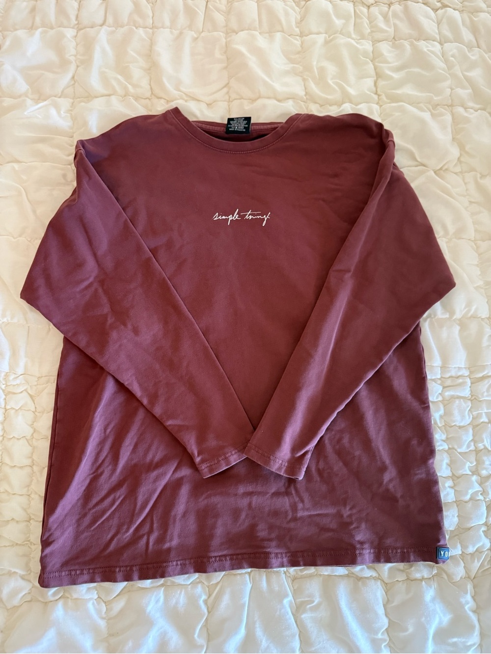 YoungLA Long Sleeve Crewneck Shirt in Wine